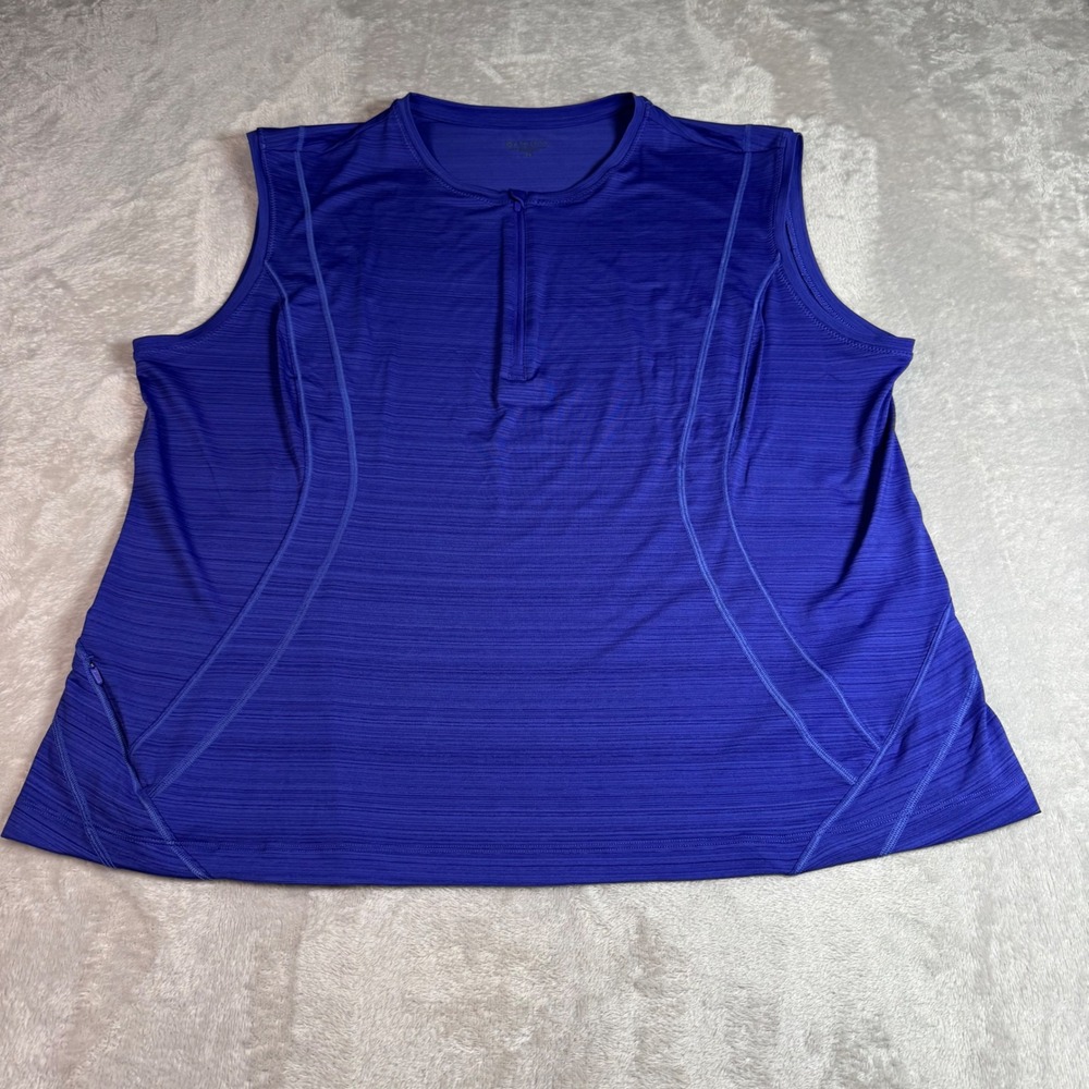 Athleta Women's 2X Purple Sleeveless Quarter Zip Performance Tank Top Activewear